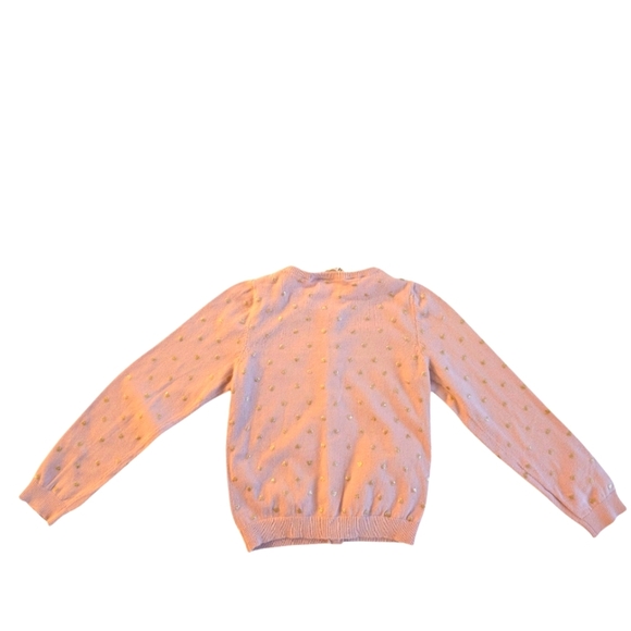 H&M Girls Pink Knit Cardigan with Gold Polka Dots Size 4-6 - Picture 2 of 7